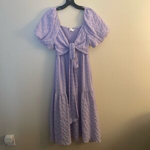 ASTR Lavender Puff Sleeve Dress